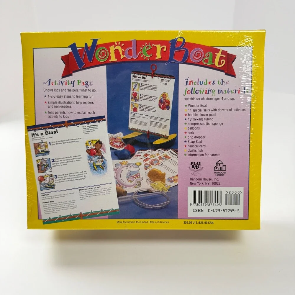 Vintage 90s Wonder Boat Science‎ & Activity Kit Ages 4 and Up New Sealed
